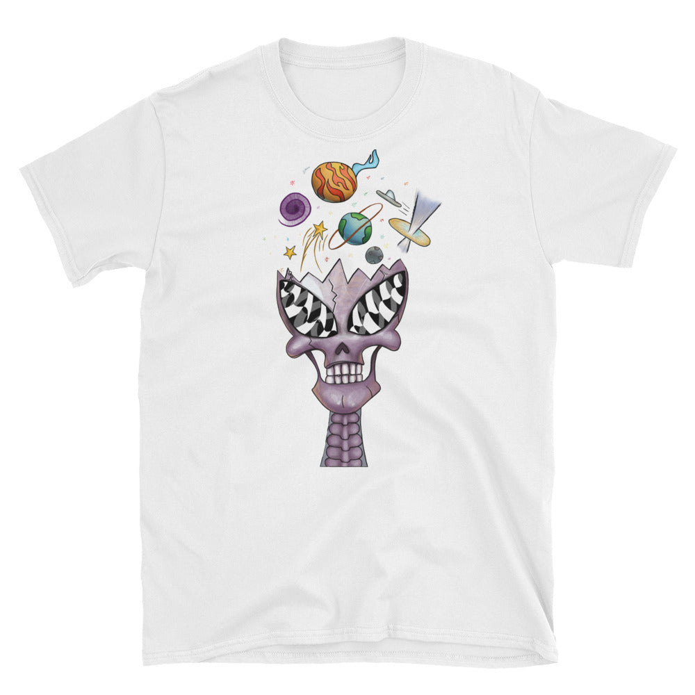 Purple Crystal Alien Skull T-Shirt